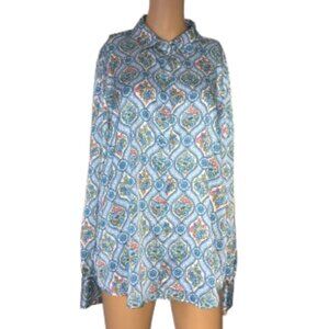 Haver + Blair London Multicolor Button Down Floral Blouse Women's Large